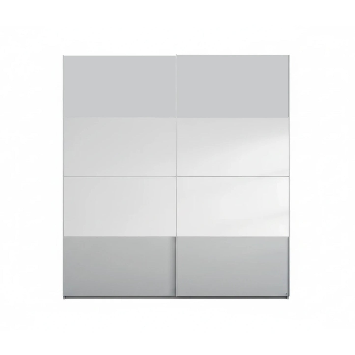 Rauch Forms Silk Grey Glass 2 Door Sliding Wardrobe with Mirror - Free Assembly