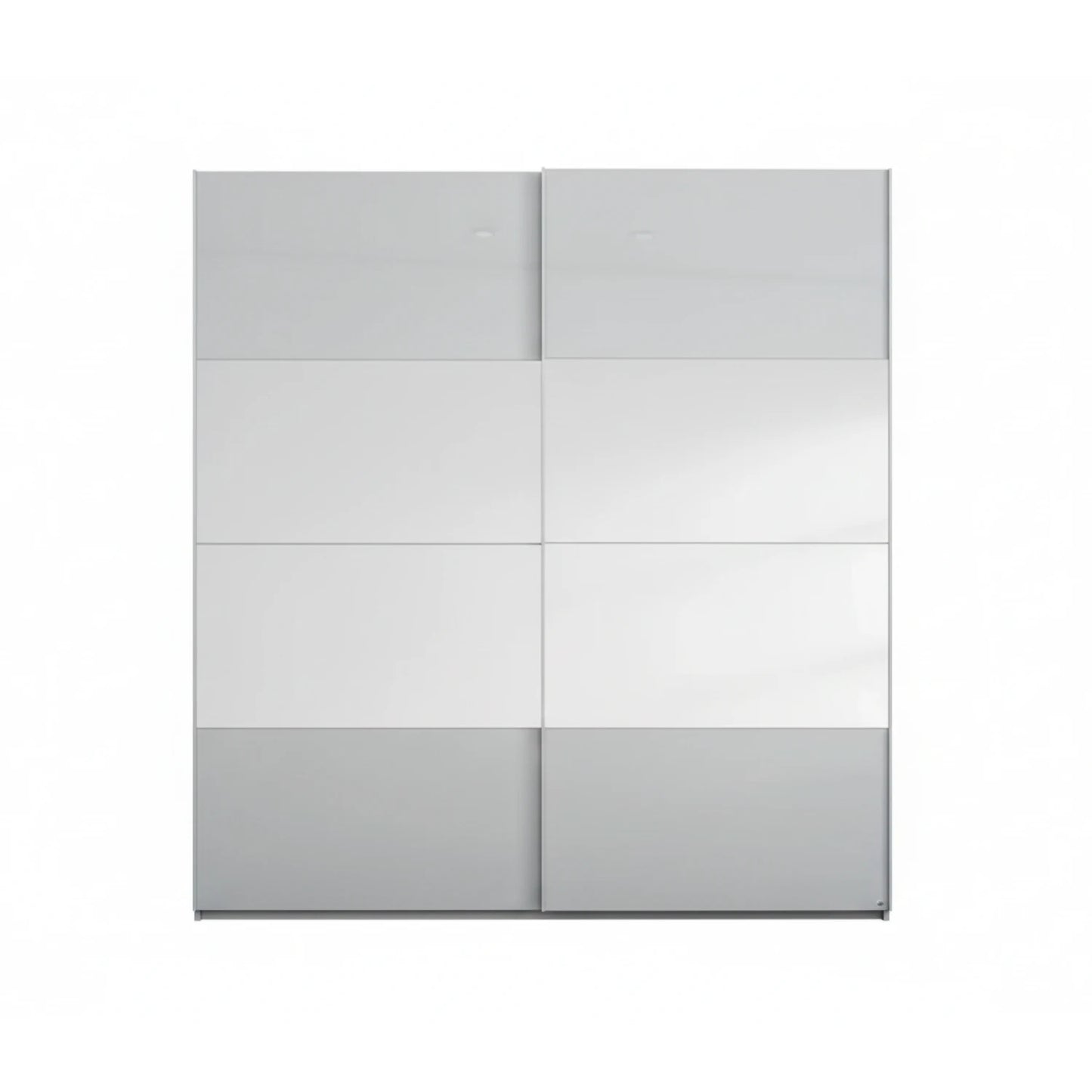 Rauch Forms Silk Grey Glass 2 Door Sliding Wardrobe with Mirror - Free Assembly