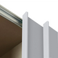 Rauch Forms Silk Grey Glass 3 Door Sliding Wardrobe with Mirror - Closeup view