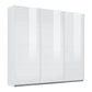 Rauch Forms 3 Door Sliding White Glass Wardrobe - Side Angle view