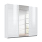 Rauch Forms White High Gloss 3 Door Sliding Wardrobe with Mirror