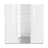 Rauch Forms White High Gloss 3 Door Sliding Wardrobe with Mirror - Front view