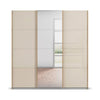 Rauch Forms 203cm Wide Oak & Champagne Glass 3 Door Sliding Wardrobe 