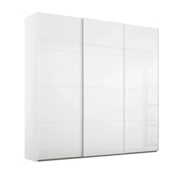 Rauch Formes 3 Door Sliding White Glass Wardrobe