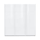 Rauch Formes 203cm wide White Glass Front 3 Door Sliding Wardrobe - Front view