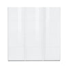 Rauch Formes 203cm wide White Glass Front 3 Door Sliding Wardrobe - Front view