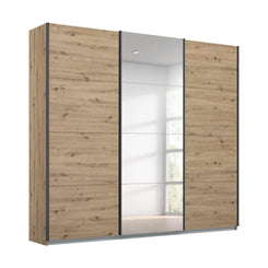 Rauch Forms Artisan Oak & Mirror 3 Door Sliding Wardrobe