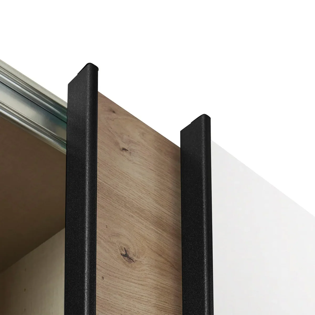 Rauch Forms Artisan Oak & Mirror 3 Door Sliding Wardrobe - Closeup view