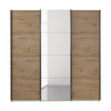 Rauch Forms Artisan Oak & Mirror 3 Door Sliding Wardrobe - Front view