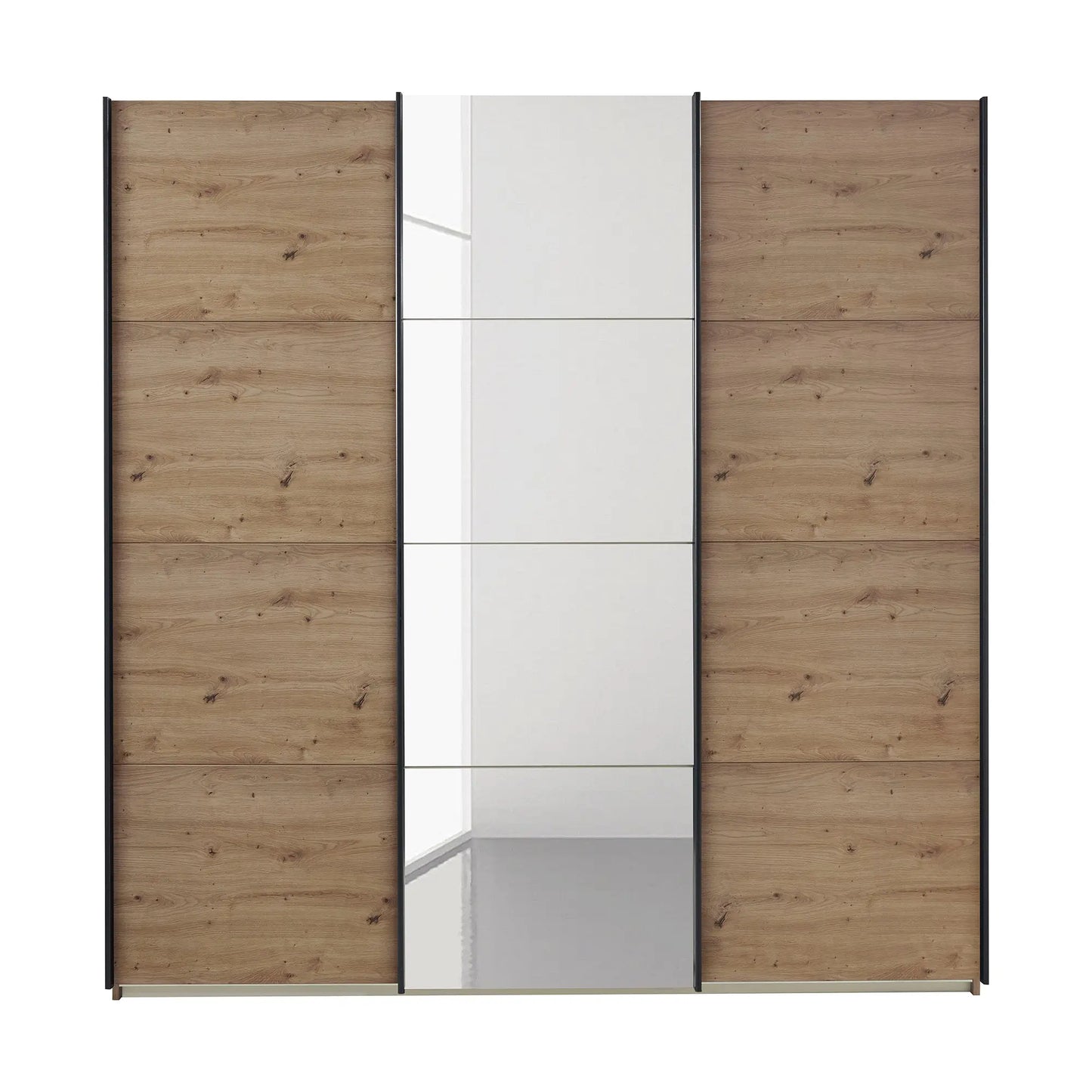 Rauch Forms Artisan Oak & Mirror 3 Door Sliding Wardrobe - Front view