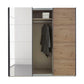 Rauch Forms Artisan Oak & Mirror 3 Door Sliding Wardrobe - interior view