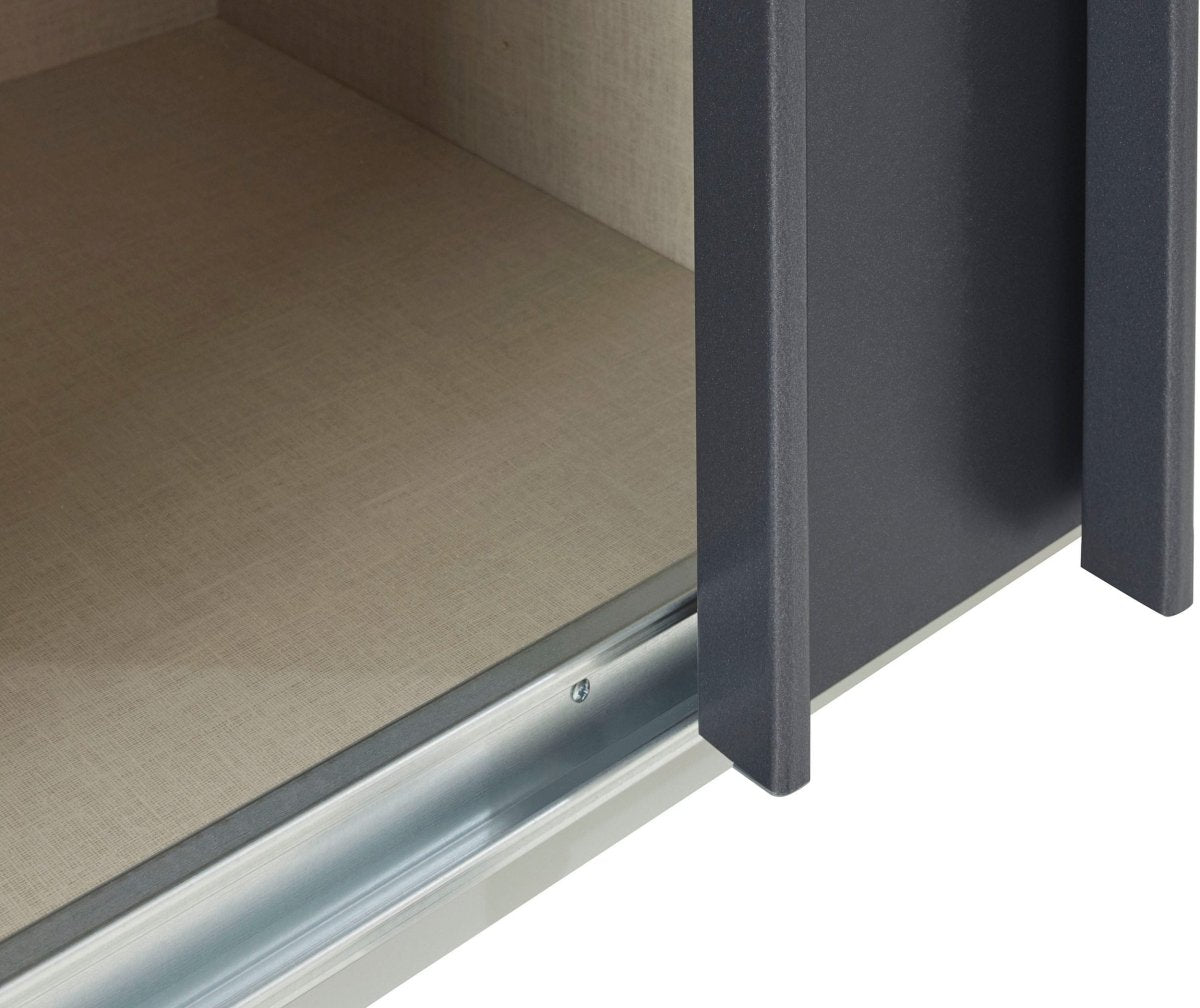 Rauch Forms Basalt Glass 2 Door Slider Wardrobe - Internal Closeup view