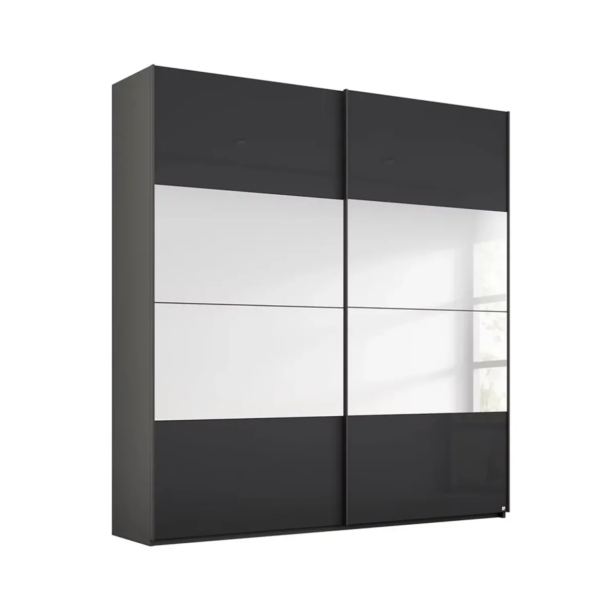 Rauch Formes Glass 2 Door Sliding Wardrobe with Mirror - Home of Wardrobes