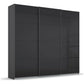 Rauch Forms Black Sliding Door Wardrobe with Shelves
