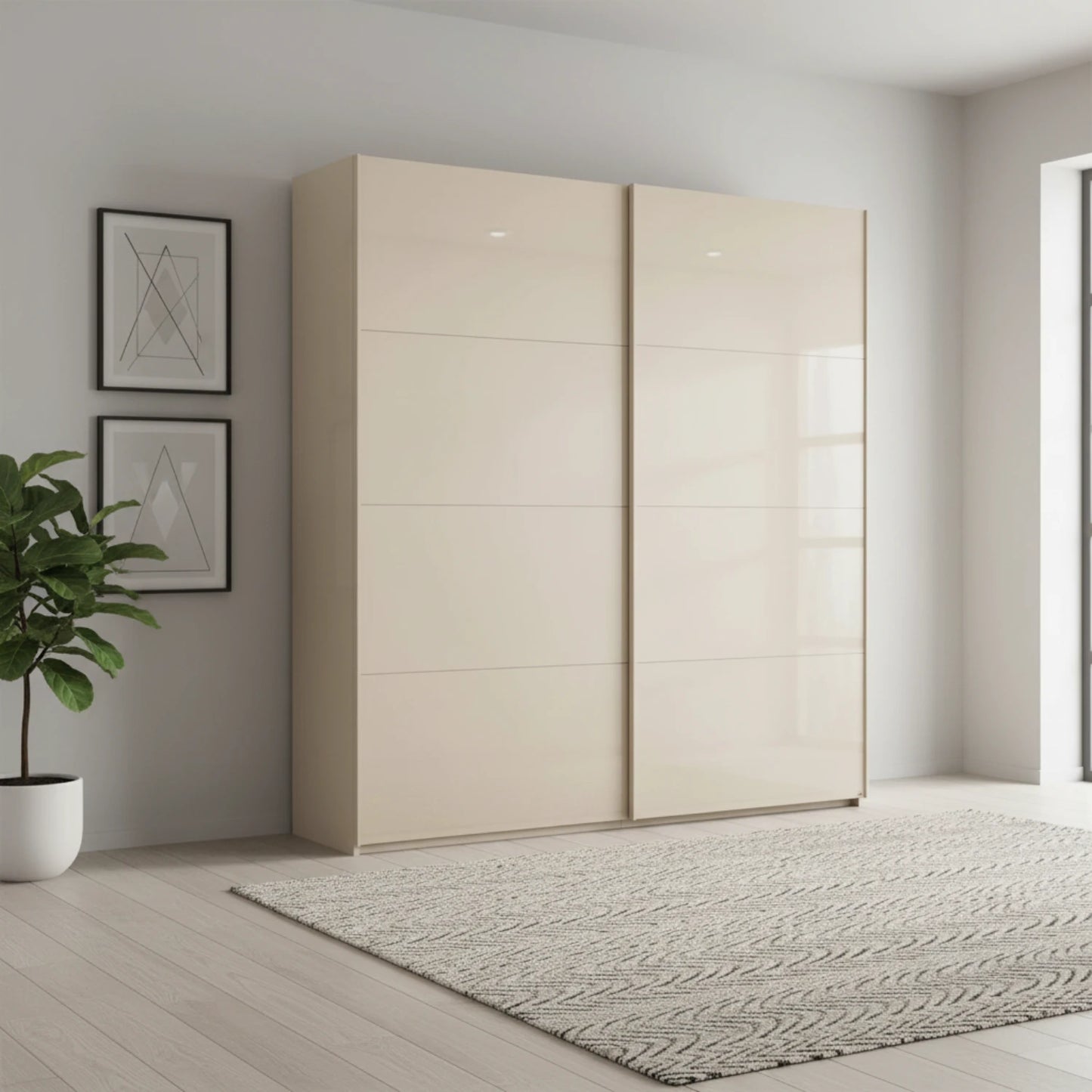 Rauch Forms Champagne Glass 2 Door Sliding Wardrobe