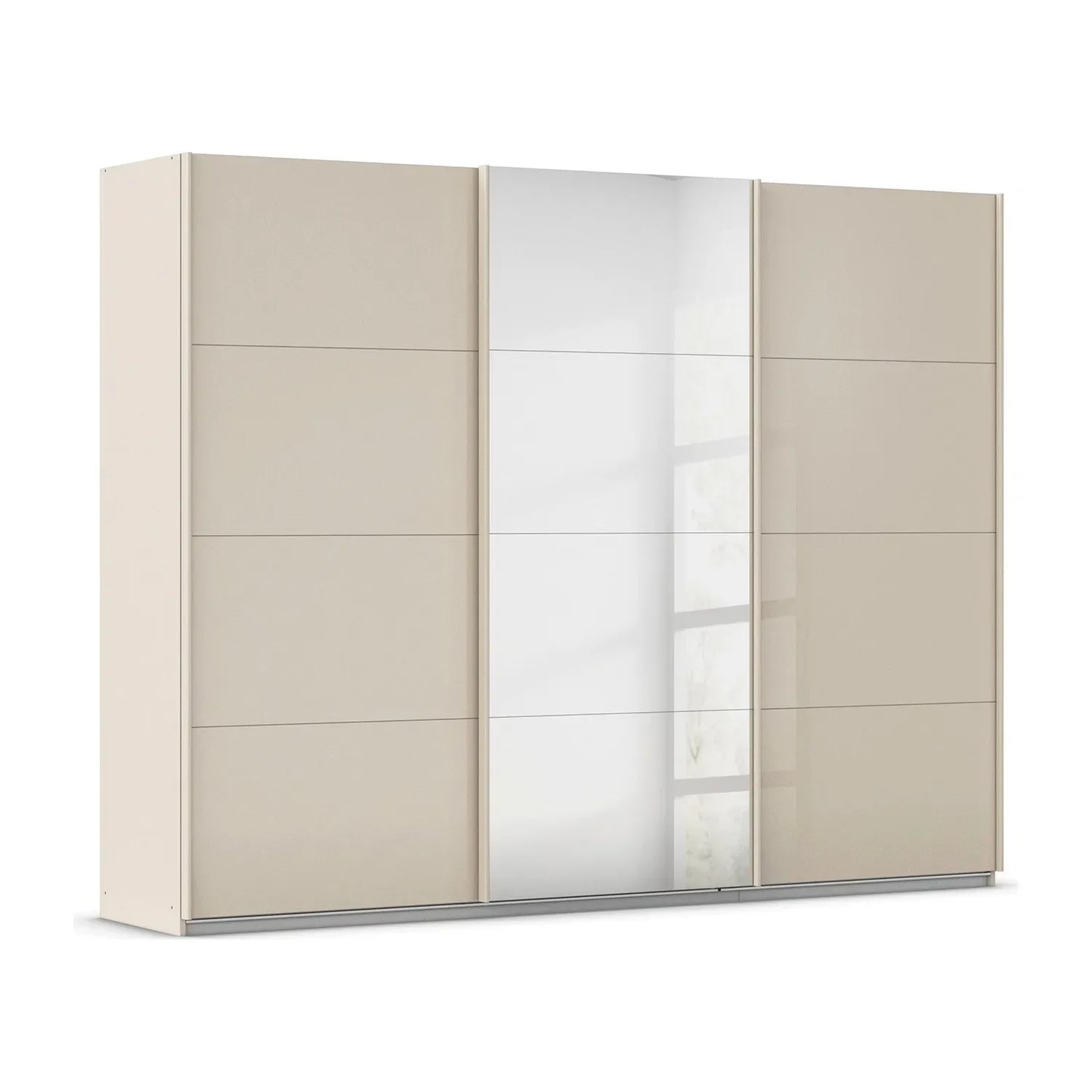 Rauch Forms Champagne Glass 3 Door Sliding Wardrobe with Mirror - Side Angle view