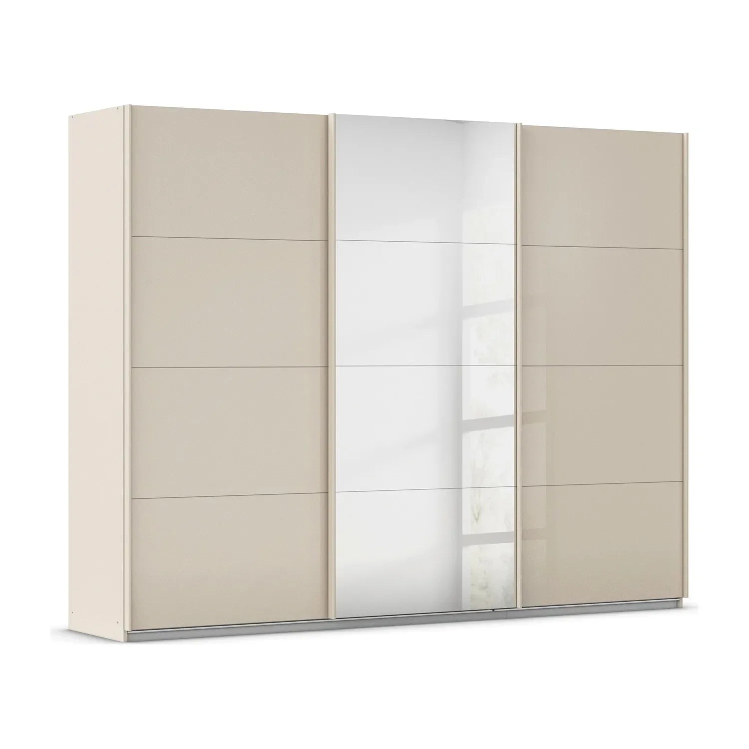 Rauch Forms Champagne Glass 3 Door Sliding Wardrobe with Mirror - Side Angle view