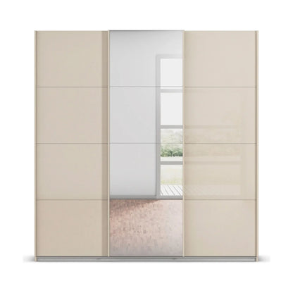 Rauch Forms Champagne Glass 3 Door Sliding Wardrobe with Mirror - Front view