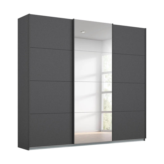 Rauch Forms Metallic Grey & Mirror 3 Door Sliding Wardrobe