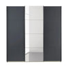 Rauch Forms Metallic Grey & Mirror 3 Door Sliding Wardrobe - Front view