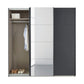 Rauch Forms Metallic Grey & Mirror 3 Door Sliding Wardrobe - Interior view Styled in a Bedroom