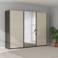 Rauch Forms Large 271cm 3 Door Sliding Wardrobe with Mirror, Metallic Grey Carcase Colour and Champagne Glass front 