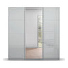 Rauch Forms Silk Grey Glass 3 Door Sliding Wardrobe with Mirror - Front view