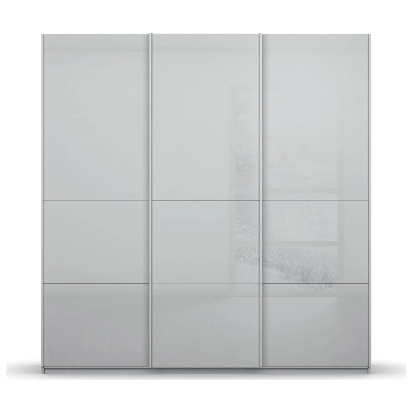 Rauch Formes Silk Grey Glass Triple Sliding Wardrobe available in width 203cm or 271cm 