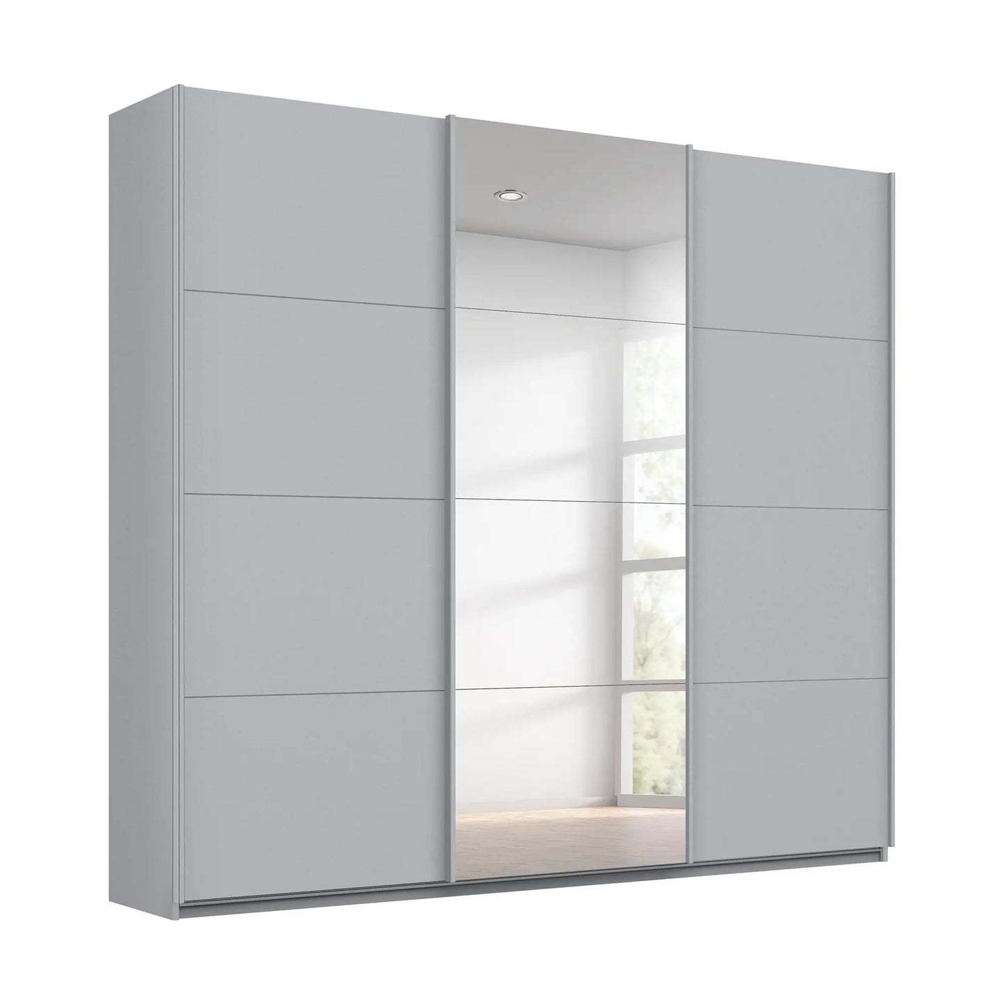 Rauch Forms Silk Grey & Mirror 3 Door Sliding Wardrobe