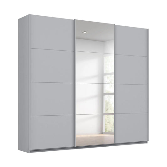 Rauch Forms Silk Grey & Mirror 3 Door Sliding Wardrobe