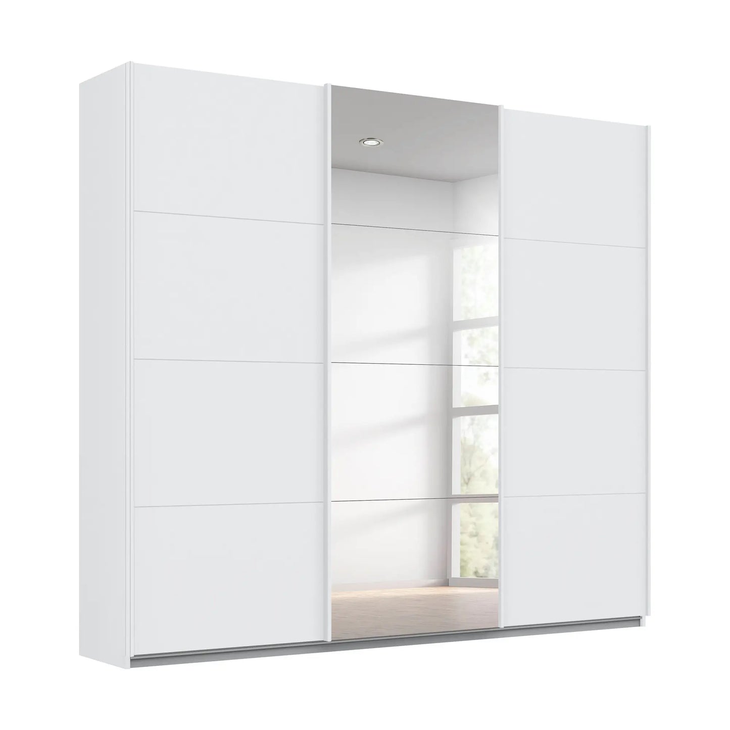 Rauch Forms White Decor 3 Door Sliding Wardrobe with Mirror