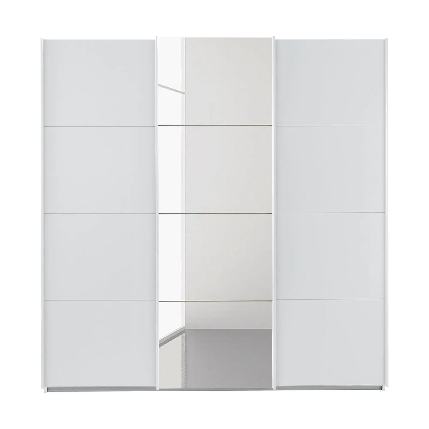 Rauch Forms White Decor 3 Door Sliding Wardrobe with Mirror - Front view