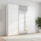 Rauch Forms White Glass 3 Door Sliding Wardrobe with Mirror