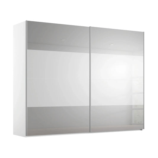 Rauch Frankfurt Two Tone Mirror Front Sliding Door Wardrobe - W316cm 