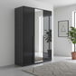 Rauch Frans 151cm Basalt Glass 3 door wardrobe with Mirror, premium interior, free assembly and 10-year guarantee.