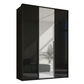Rauch Frans 151cm Black Glass 3 door wardrobe with Mirror, Premium Interior,  Passepartout Frame and Long Door handles