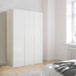 Rauch Frans 151cm 3 Door Wardrobe in White Glass - Styled in a Bedroom