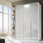 Rauch Frans 151cm 3 Door Wardrobe in White Glass - Passepartout Frame with Lights