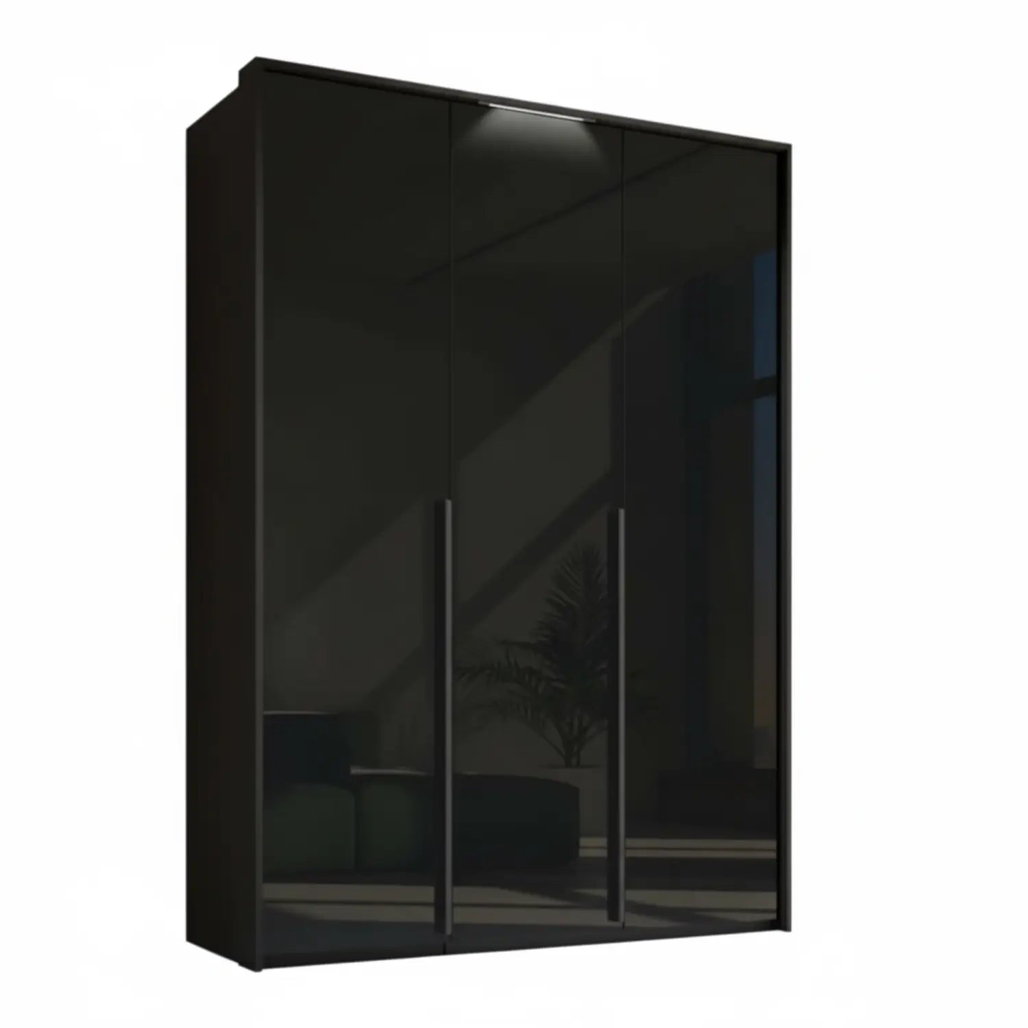 Rauch Frans 151cm Glass 3 Door Wardrobe with passepartout frame - Led light