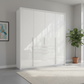 Rauch Frans 201cm Glass 4 Door Hinged Wardrobe with Exterior Drawers