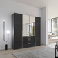 Rauch Frans 201cm Glass 4 Door Hinged Wardrobe with Exterior Drawers