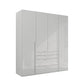 Rauch Frans 201cm Glass 4 Door Hinged Wardrobe with Exterior Drawers