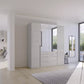 Rauch Frans 201cm Glass 4 Door Hinged Wardrobe with Exterior Drawers