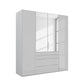 Rauch Frans 201cm Glass 4 Door Hinged Wardrobe with Exterior Drawers