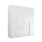 Rauch Frans 201cm Glass 4 Door Hinged Wardrobe with Exterior Drawers