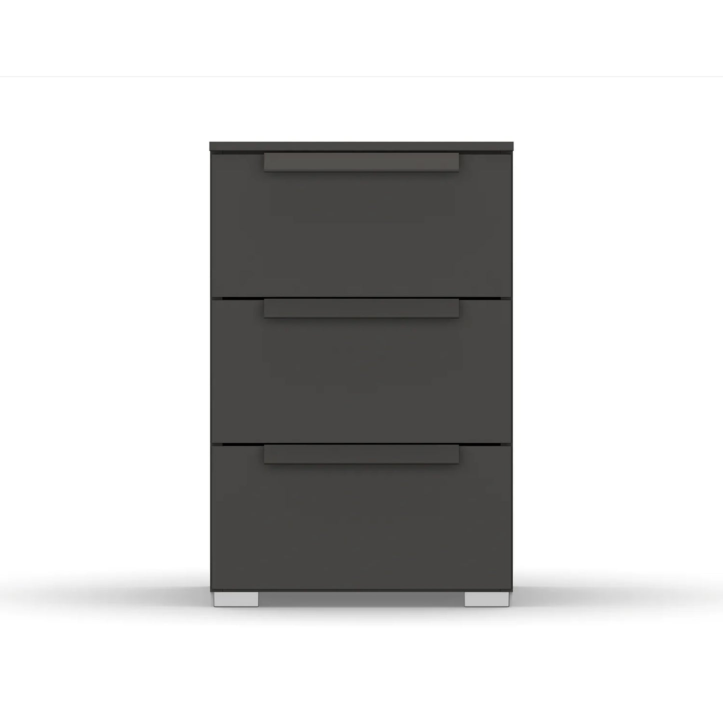 Rauch Frans 3 Drawer Decor Beside Table in Graphite - Front view