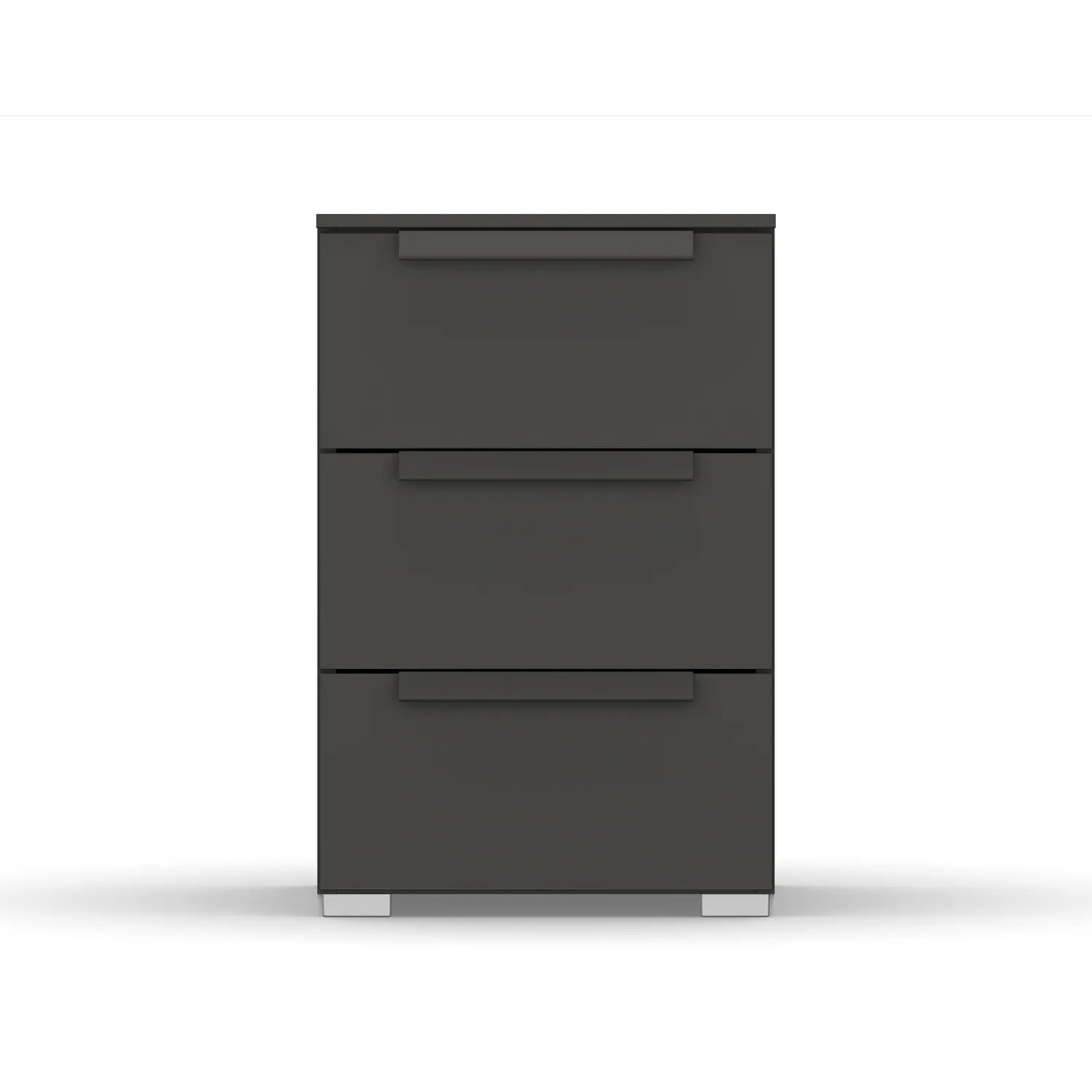 Rauch Frans 3 Drawer Decor Beside Table in Graphite - Front view