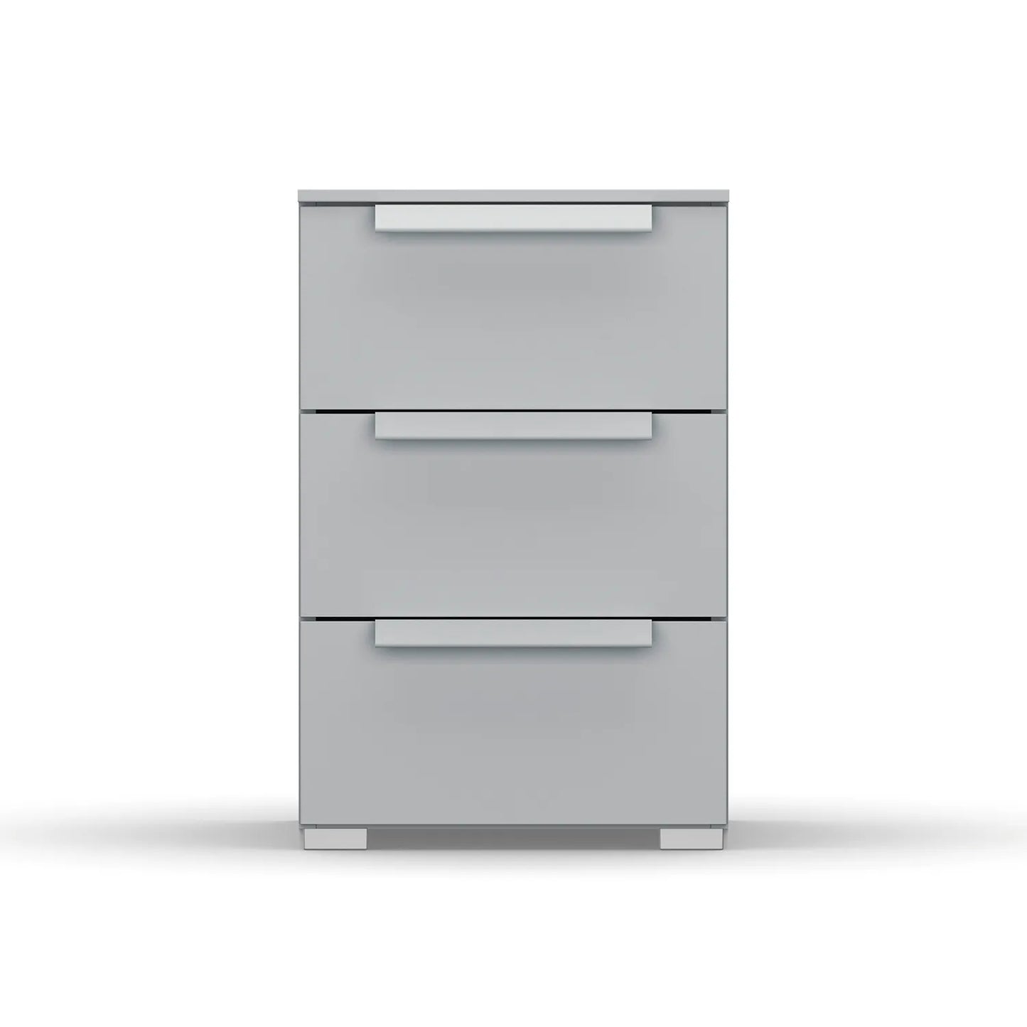 Rauch Frans 3 Drawer Decor Beside Table in Silk Grey - Front view