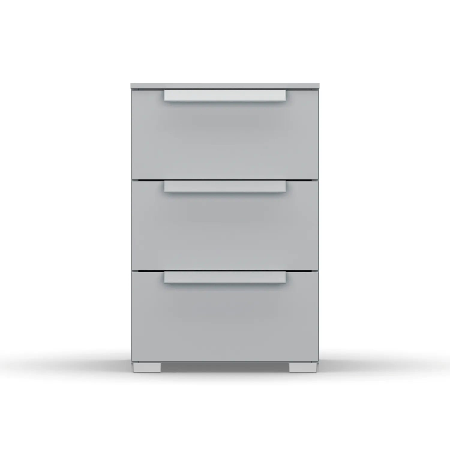 Rauch Frans 3 Drawer Decor Beside Table in Silk Grey - Front view