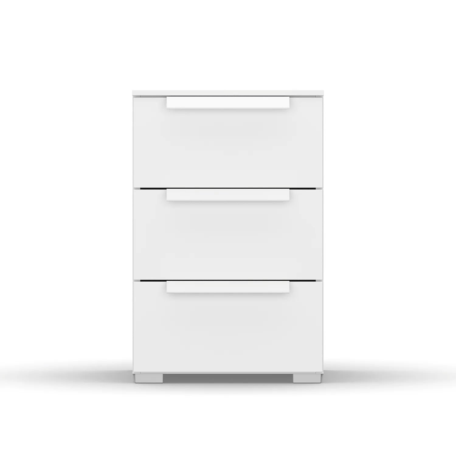 Rauch Frans 3 Drawer Decor Beside Table in White - Front view